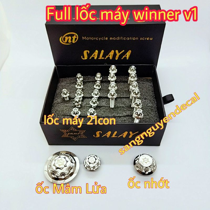 combo ốc máy 21 conốc mâm lửa ốc nhớt salaya winner v1