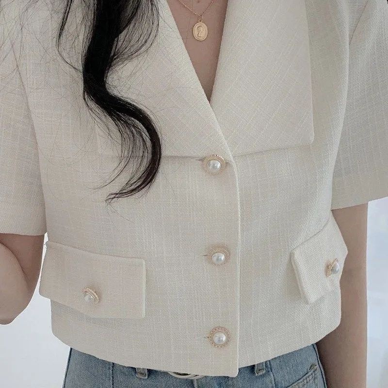 Áo Khoác Ngắn Tay Phong Cách Hàn Quốc Thời Trang Mùa Hè Thu Mới Dành Cho Nữ