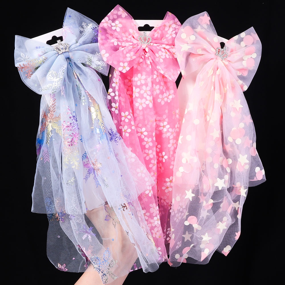 Kẹp tóc KIDSBOWS đính nơ vải chiffon xinh xắn cho bé gái
