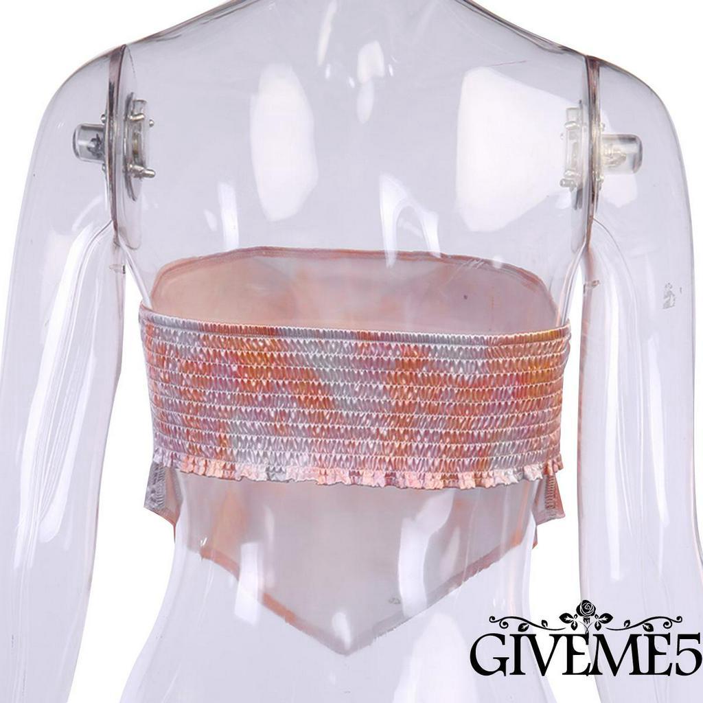 Áo lửng dạng ống không tay hở lưng thắt nút giản dị gợi cảm cho nữ