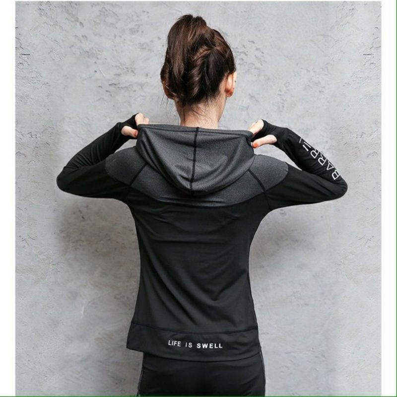 Áo Khoác Thể Thao Nữ Phối Màu Ôm Body. Size S M L XL. Có 2 Túi Ngoài Dây Kéo. Có size Đại | BigBuy360 - bigbuy360.vn