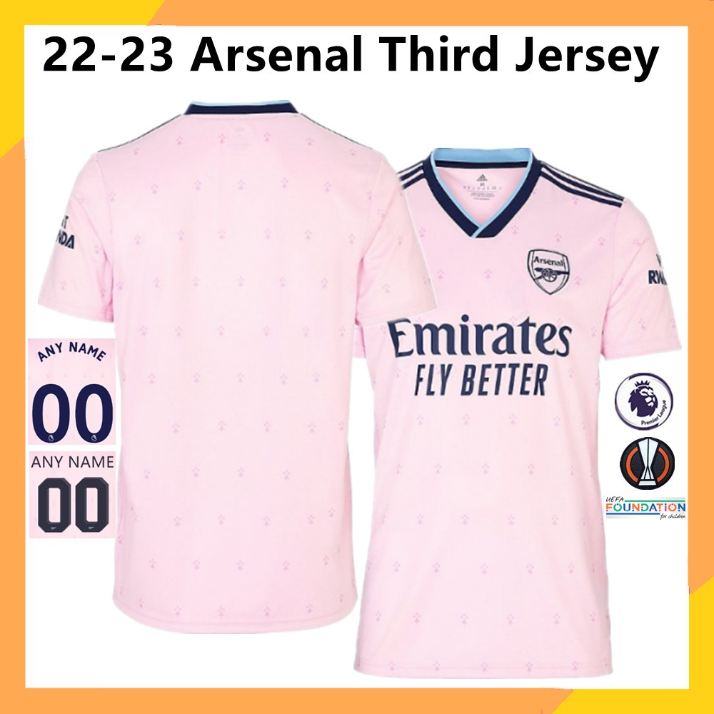 Áo Arsenal Third Thái Lan AAA 22-23 Size S-4XL Thêm tên và bản vá áo bóng đá quần áo đá bóng