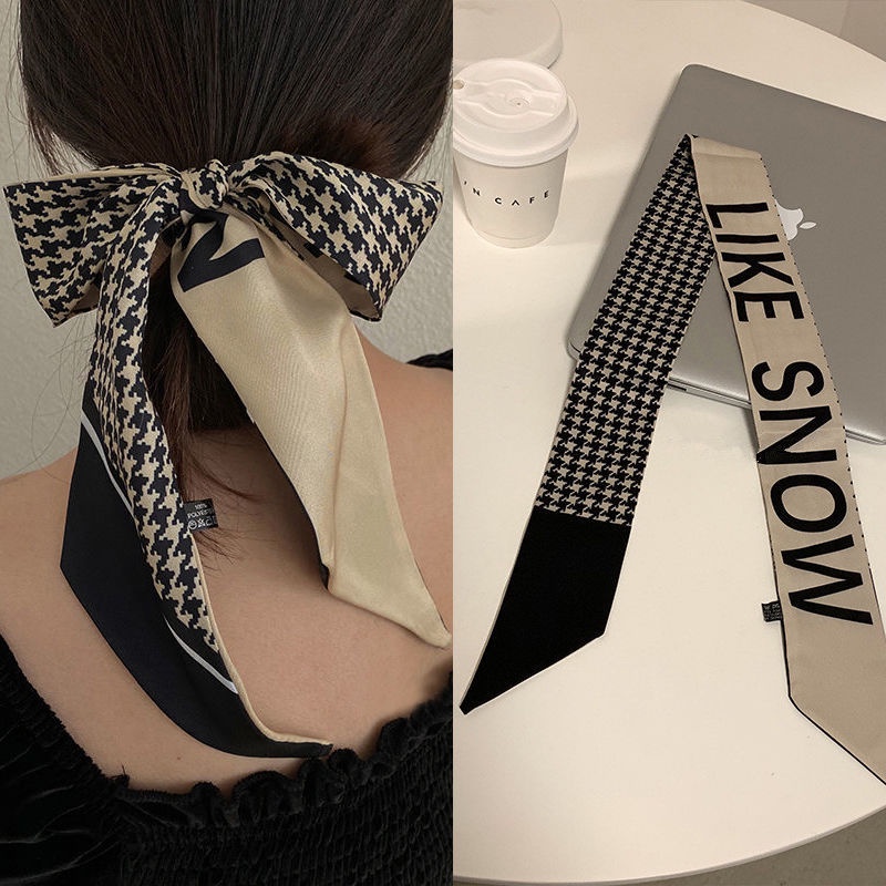 Dây Cột Tóc Ruy Băng Thắt Nơ Phong Cách Retro Hàn Quốc Cho Nữ