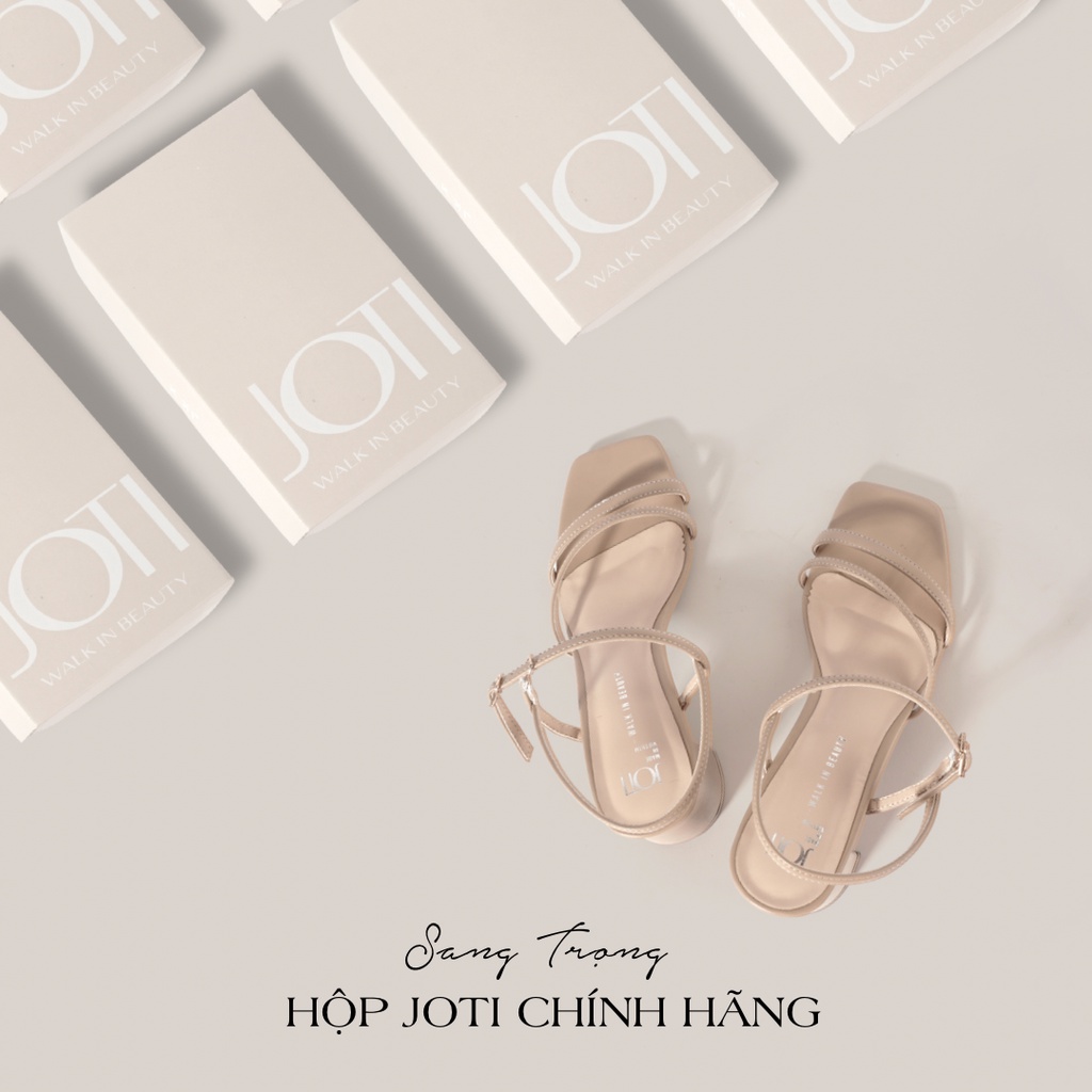 Giày Xăng Đan Nữ JOTI Iris Sandals 3304VN5 - Mũi Vuông Quai Hậu Đế Trụ Vuông Cao 6cm Da Mờ - Mang Công Sở Dự Tiệc