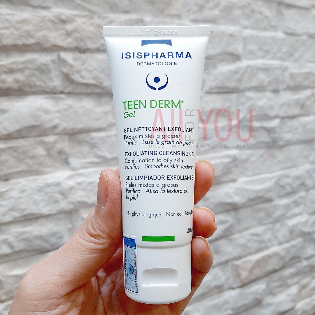 ISIS Pharma Teen Derm Gel 40mL & 150mL - Gel Rửa Mặt Giảm Nhờn Và Ngăn Ngừa Mụn.