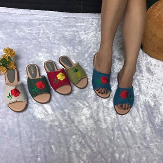 Dép thêu vải jeans xinh xắn