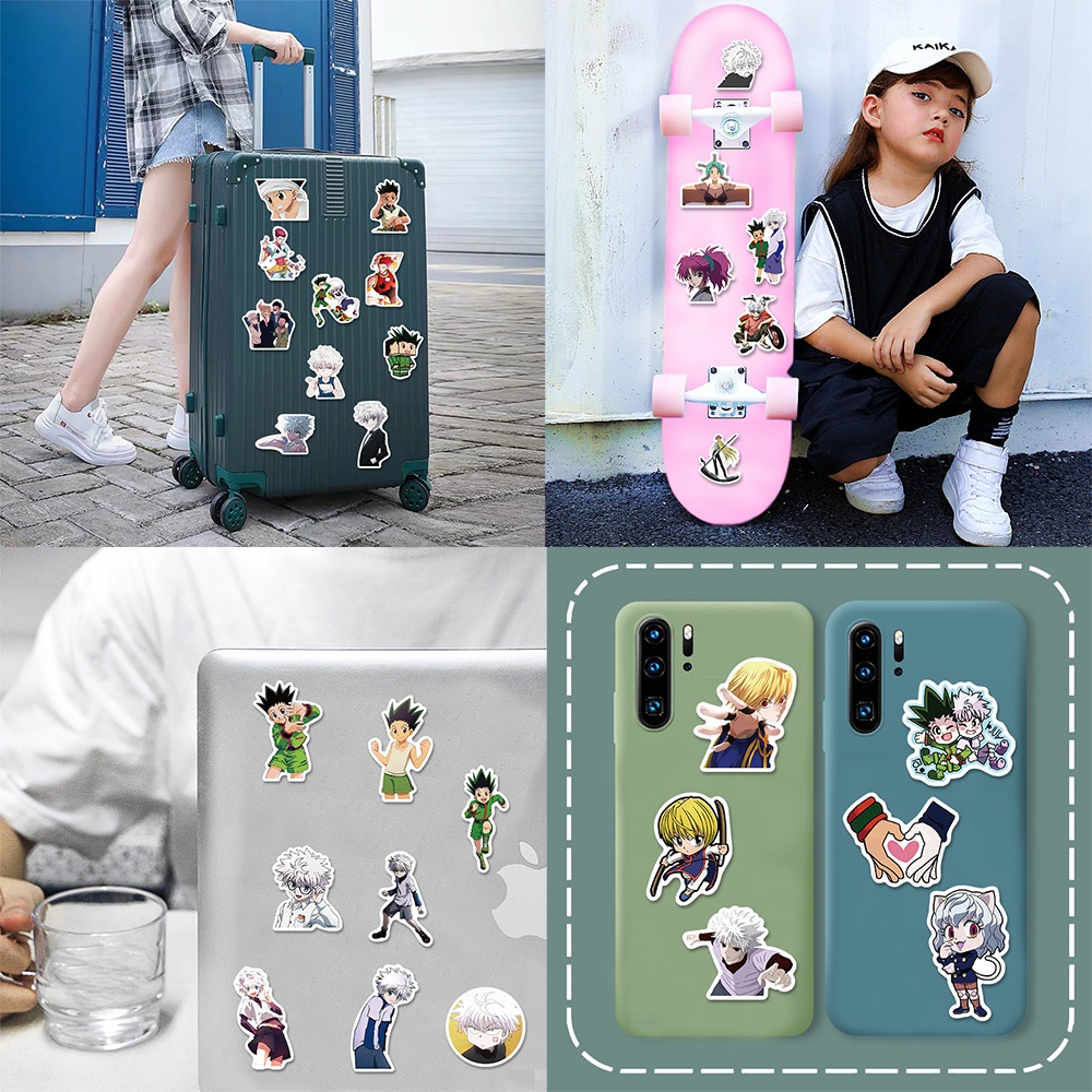 Set 10/25/50 miếng dán trang trí PVC chống nước hình Anime HUNTER X HUNTER