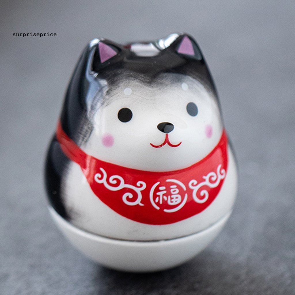 Đồ Chơi Lật Đật Bằng Gốm Mini Hình Chú Chó Dễ Thương Trang Trí Bàn Làm Việc