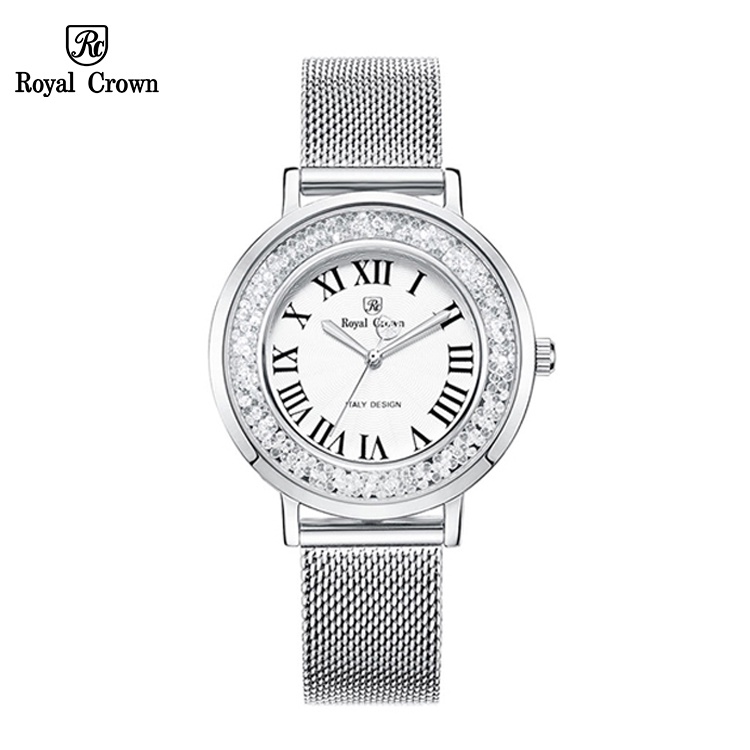 Đồng Hồ Nữ Chính Hãng Royal Crown 2611 Dây Thép Mềm Mại Ôm Tay