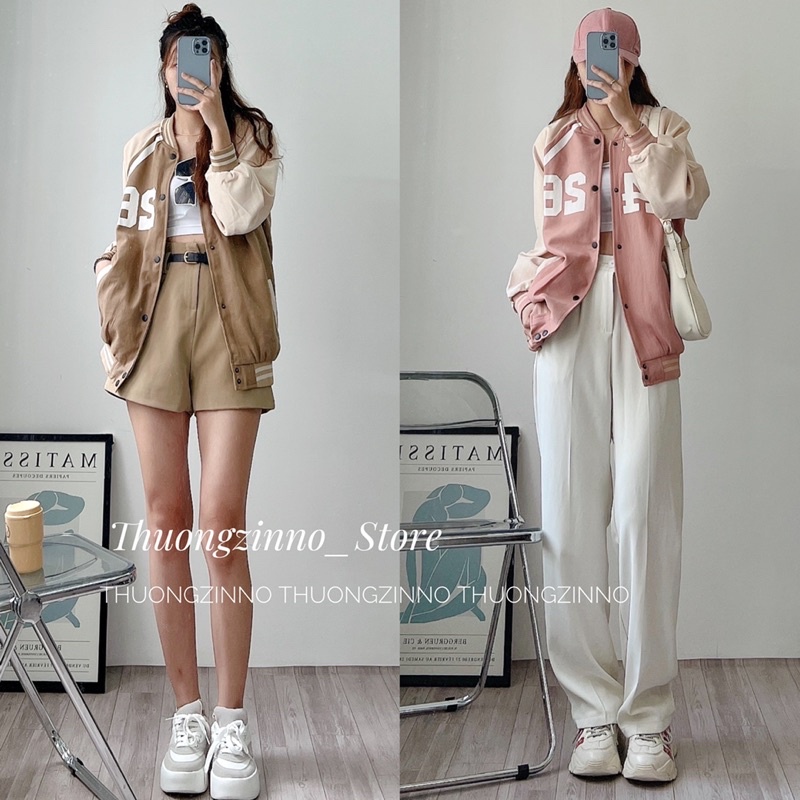 [Ảnh thật/Video]Áo bomber jacket E426 dày dặn Hàn Quốc Áo khoác chống nắng hàng Quảng Châu