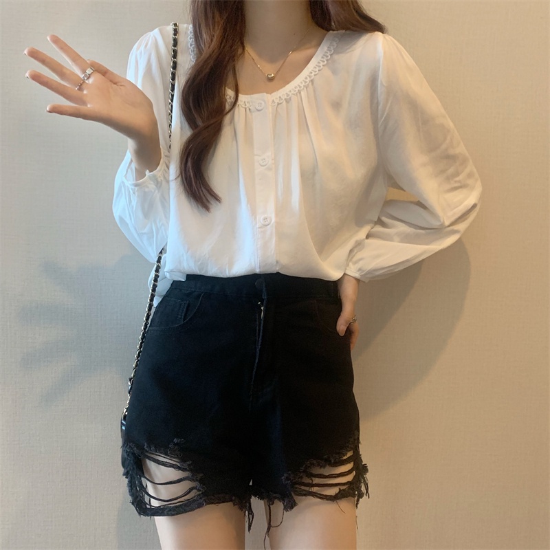 SUXI Áo Sơ Mi Nữ Tay Dài Màu Sắc Ngọt Ngào Dễ Phối Đồ