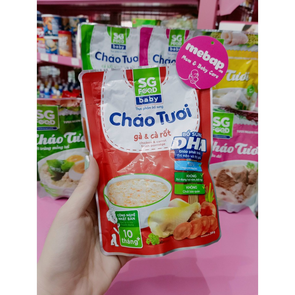 COMBO 8 BỊCH CHÁO TƯƠI ĂN LIỀN SÀI GÒN FOOD NHIỀU VỊ