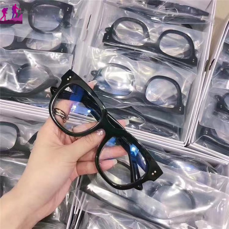 Kính Râm Chống Ánh Sáng Xanh Gọng Dày Phẳng Kiểu Âu Mỹ Thời Trang Cho Nam Nữ