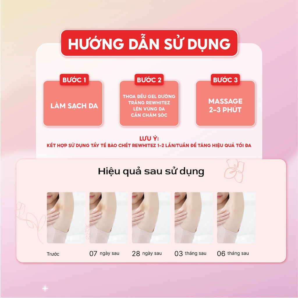 Bộ sản phẩm Gel dưỡng trắng vùng nhạy cảm REWHITEZ Define Rose Gabriella Happiness Tuýp Giúp Kháng Khuẩn Cấp Ẩm Tuýp 50g