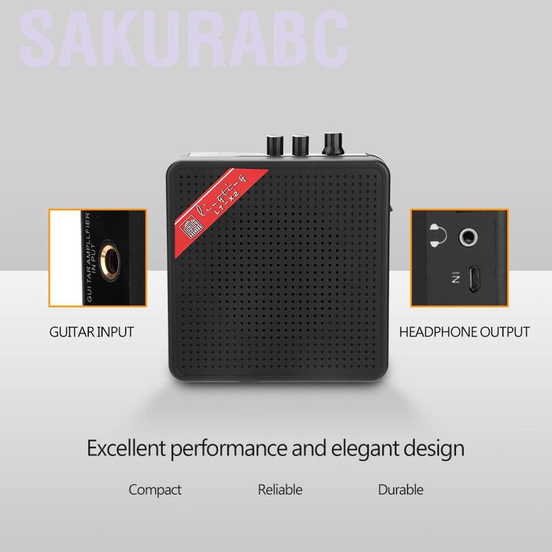 Sakurabc 5W Mini Pocket Electric Guitar Amp Amplifier Speaker F Guitars Ukulele Bluetooth