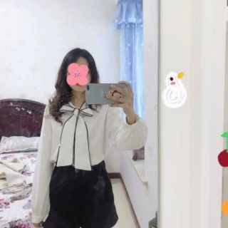 (CÓ SẴN) Sơ mi cổ nơ (có ảnh thật)