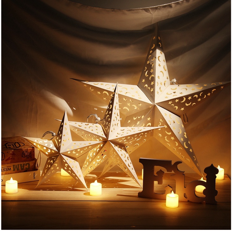 Ngôi sao trang trí mặt dây chuyền ngôi sao năm cánh trang trí nhà eid trang trí tiệc trang trí