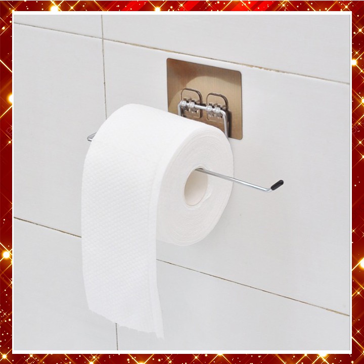 (++Xu) Giá treo cuộn giấy vệ sinh - treo khăn - treo cuộn màng bọc đồ ăn dán tường TGQT