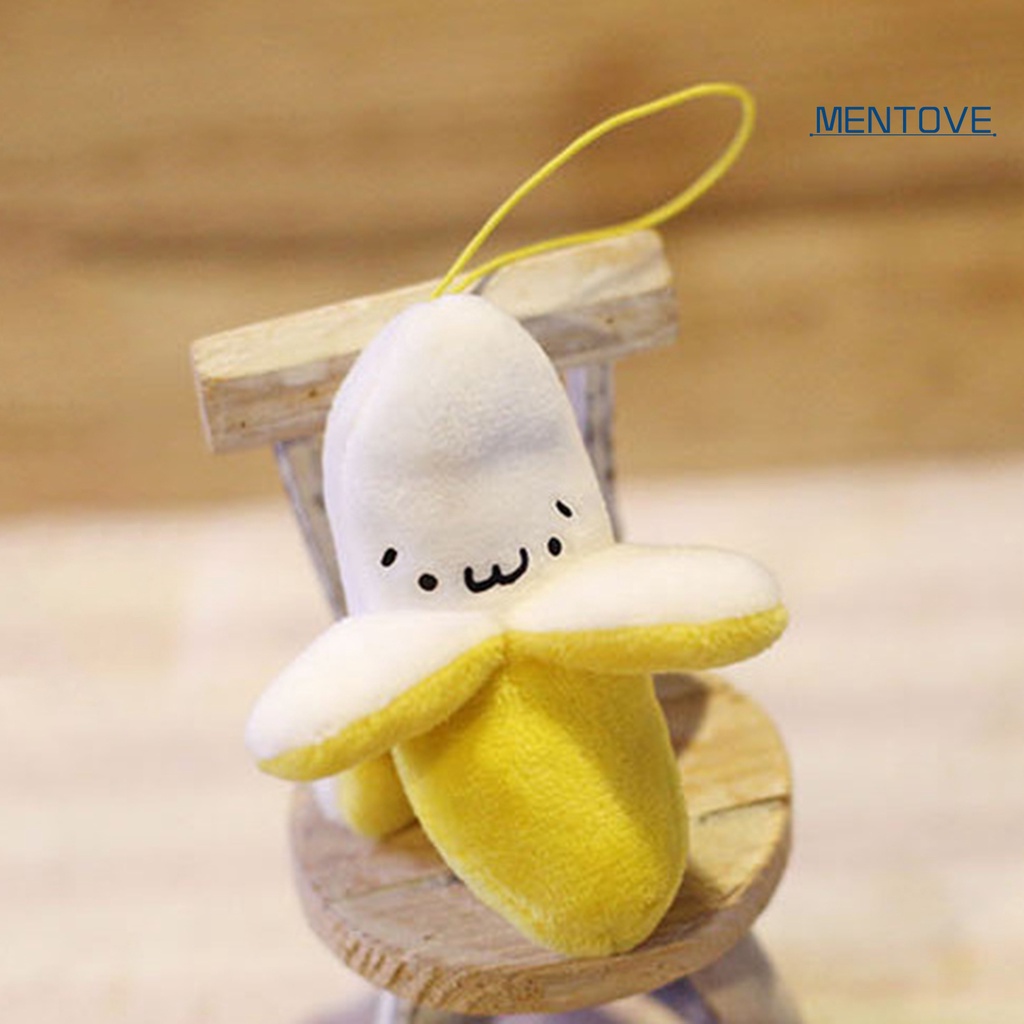 &lt; Mentove Đồ Chơi &gt; Mặt Dây Chuyền Thiết Kế Hình Quả Chuối Nhồi Bông Đa Năng Sáng Tạo Cho Xe Hơi
