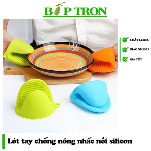 Lót tay chống nóng nhấc nồi silicon tiện dụng dùng cho gia đình