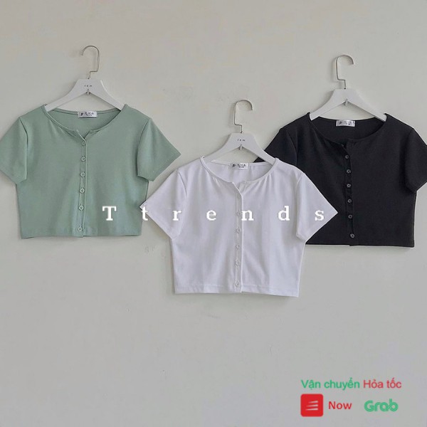 [Mã FAMAYWA giảm 10K đơn 50K] Áo Thun Croptop Body 6 Cúc Dọc 3 Màu AT24 | BigBuy360 - bigbuy360.vn
