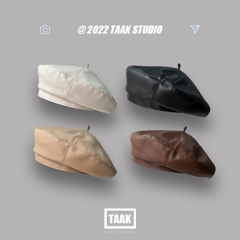 Mũ Beret Da PU Phong Cách Thời Trang Thu Đông Hàn Quốc Dành Cho Nữ