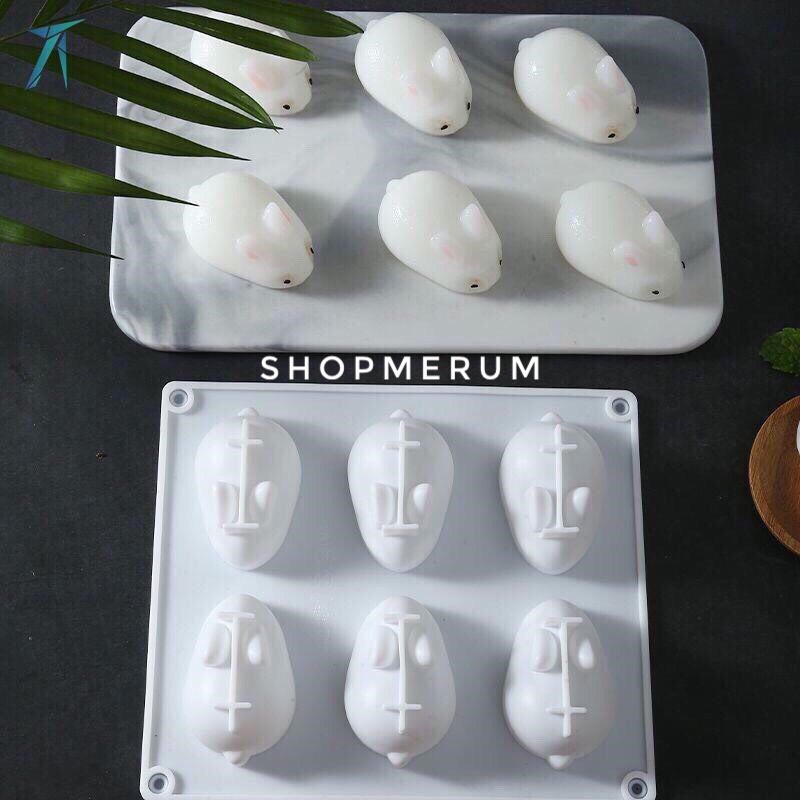 Khuôn Silicon Thỏ Làm Kẹo, Pudding, Bánh Cho Bé Ăn Dặm