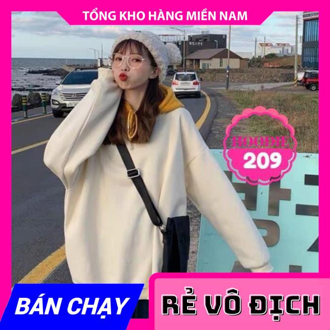 ÁO HOODIE CỔ PHỐI  MÀU XINH XẮN AHD209 ⚡ ÁO HOODIE TRƠN MÀU ⚡ ÁO KHOÁC KHÔNG TIA KÉO ⚡ ÁO KHOÁC NỈ  MY