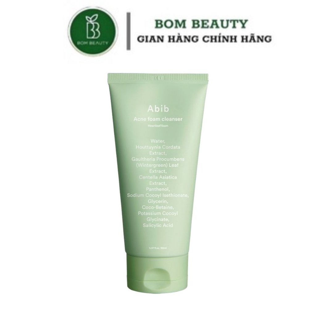 Sữa rửa mặt diếp cá tạo bọt ngăn ngừa mụn Abib Acne Foam Cleanser Heartleaf Foam