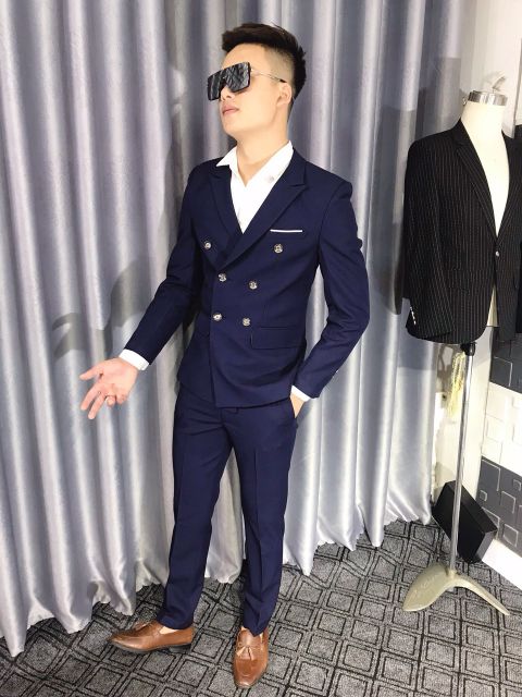 Vest nam cao cấp màu xanh than
