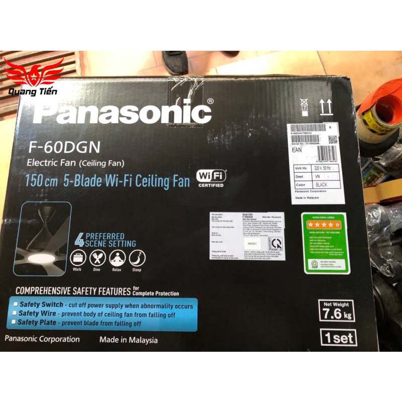 Quạt Trần 5 cánh Panasonic F‑60DGN (220V)