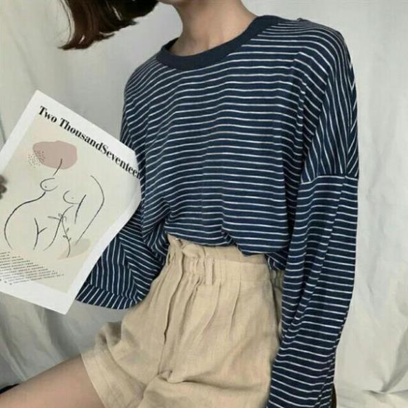 (S5) Áo kẻ ngang cá tính hàng order taobao GSS2801