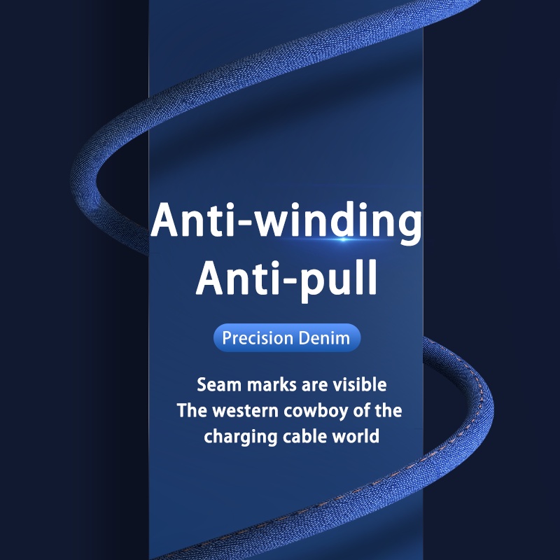 Cáp Sạc Nhanh Type C 66W 5A Bọc Vải Denim Cho Điện Thoại Samsung Huawei Xiaomi Redmi POCO