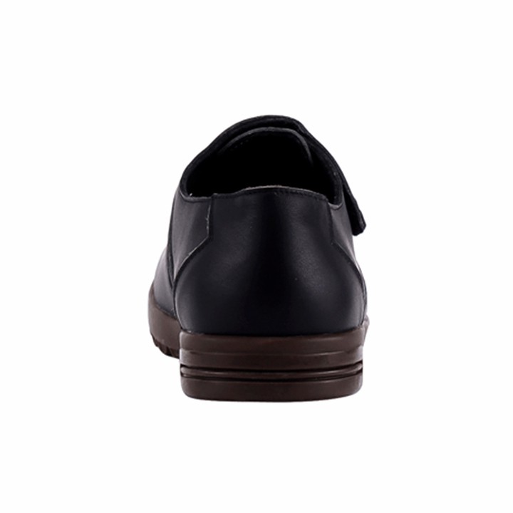 Giày tây Huy Hoàng quai ngang mũi tròn màu đen-HP7713