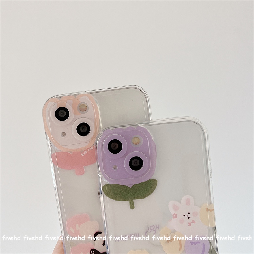 Ốp Điện Thoại TPU Mềm Trong Suốt Họa Tiết Hoa Cho iPhone 14 13 12 11 Pro Max SE2020 X XR XS Max 8 7 6 6s Plus