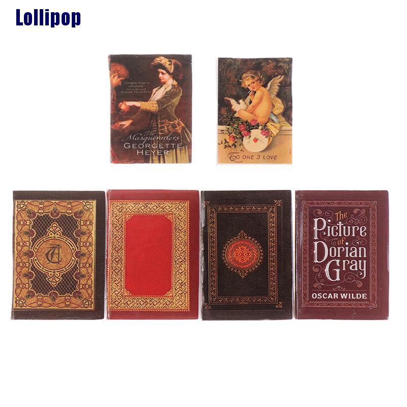 Set 6 mô hình cuốn sách trang trí nhà búp bê tỉ lệ 1/ 12