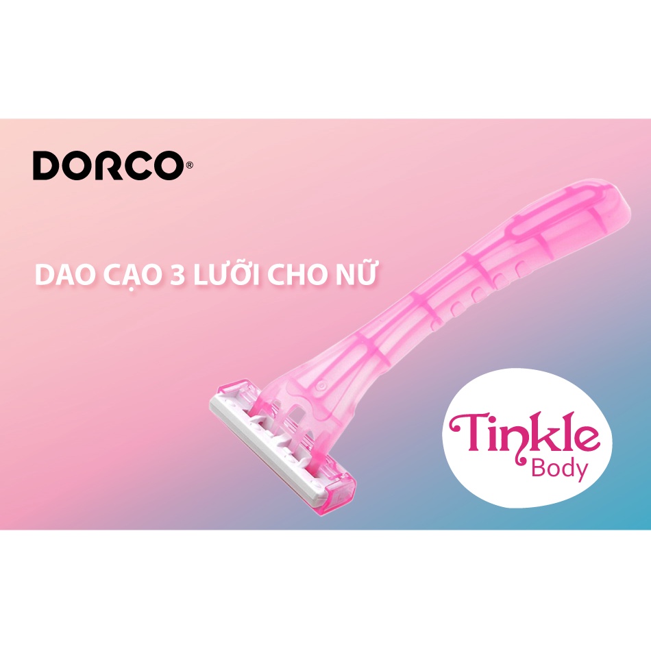 Vỉ 02 dao cạo cho nữ 3 lưỡi DORCO Tinkle 3 body