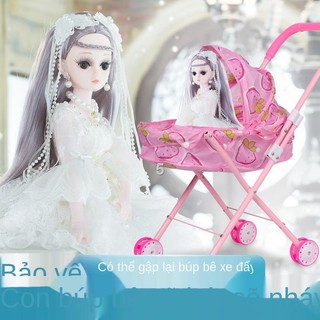 QĐồ chơi xe đẩy búp bê trẻ em Yangmeibi Bộ đồ chơi búp bê Barbie cho bé gái chơi nhà