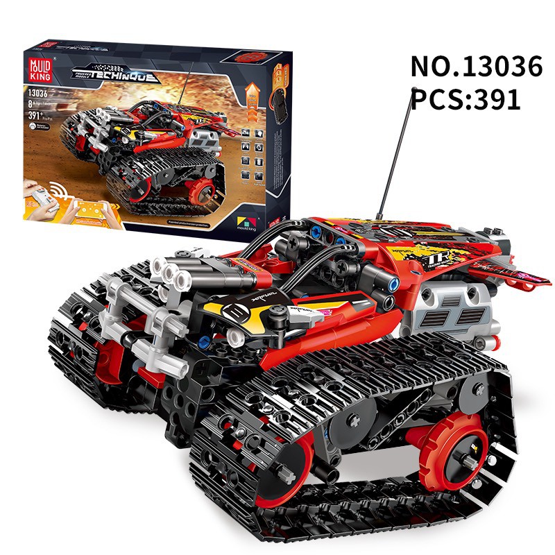 Đồ chơi lắp ráp xe đua địa hình bánh xích điều khiển từ xa tương thích Lego Technic Mould King 13032 13036