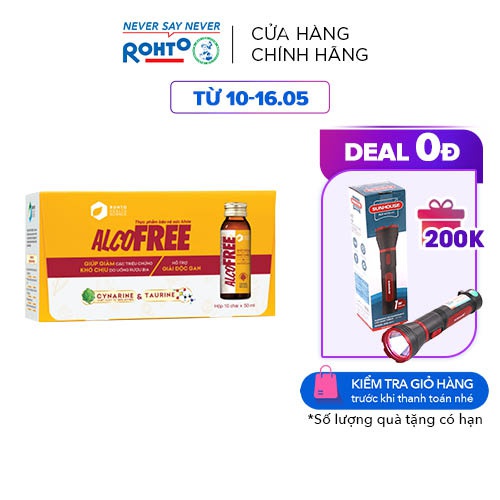 Thực phẩm chức năng mát gan giải rượu AlcoFree hộp 10 chai x 50ml