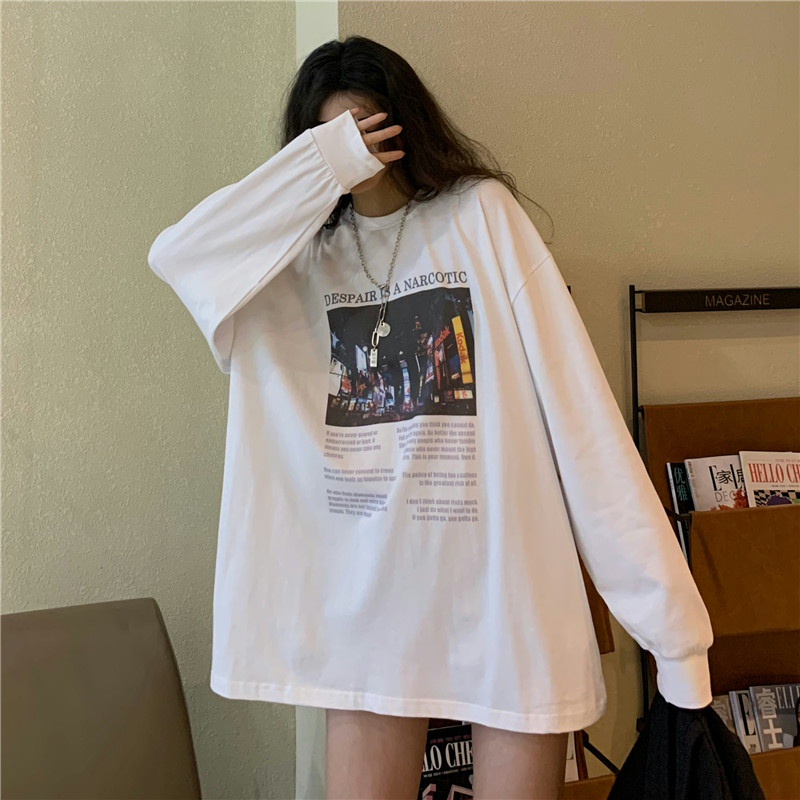 Áo sweater cổ tròn tay dài phong cách Hàn Quốc trẻ trung | BigBuy360 - bigbuy360.vn