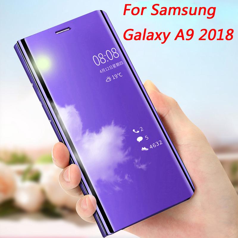 Ốp Lưng Nắp Gập Tráng Gương Cao Cấp Cho Samsung Galaxy A9 2018