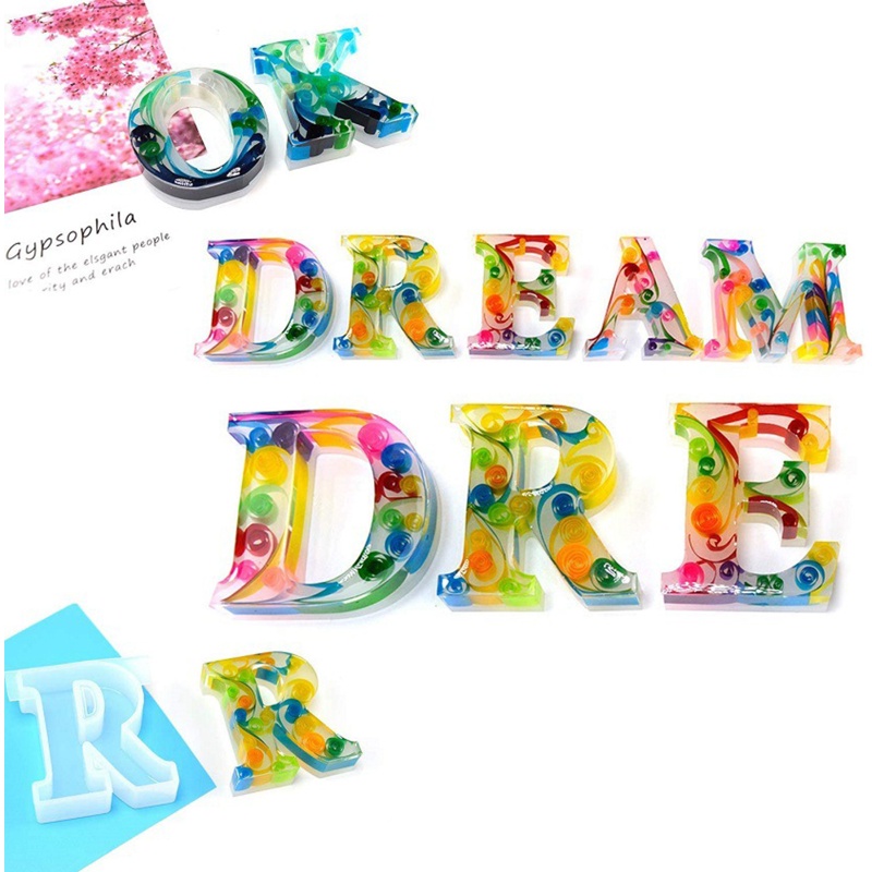 Sa Khuôn Silicon Hình Chữ Cái Tiếng Anh Làm Móc Khóa / Trang Sức Thủ Công DIY