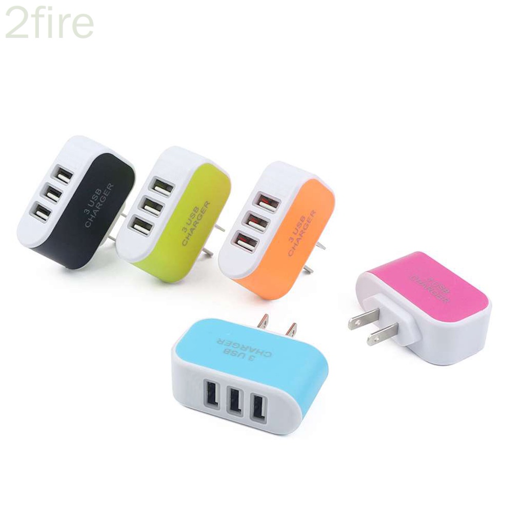 Cốc sạc gắn tường 3 cổng USB AC 110-220V 5V sử dụng đa năng