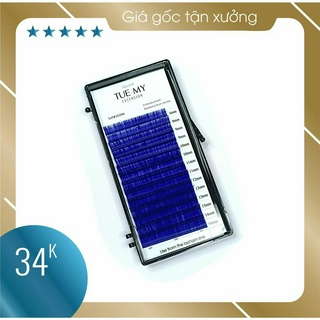 Xanh dương đậm - mi lụa màu classic 0.07 mix size