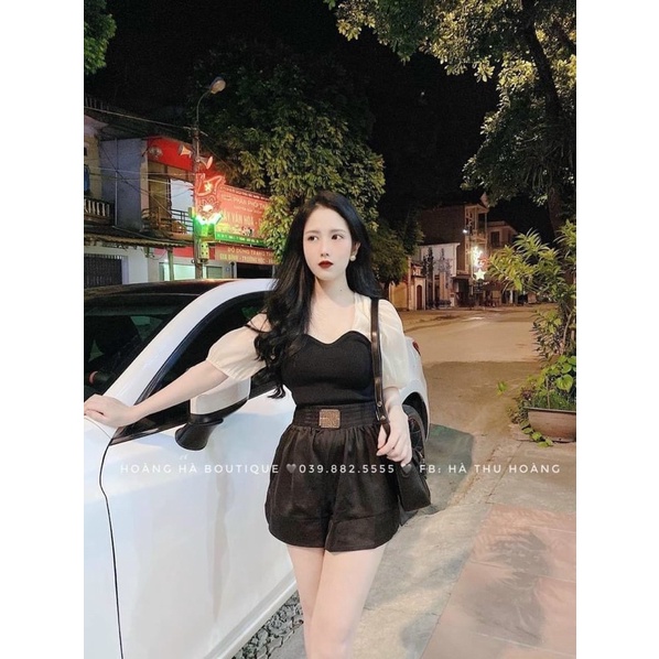Áo len tăm tay bồng pha tơ siêu hot