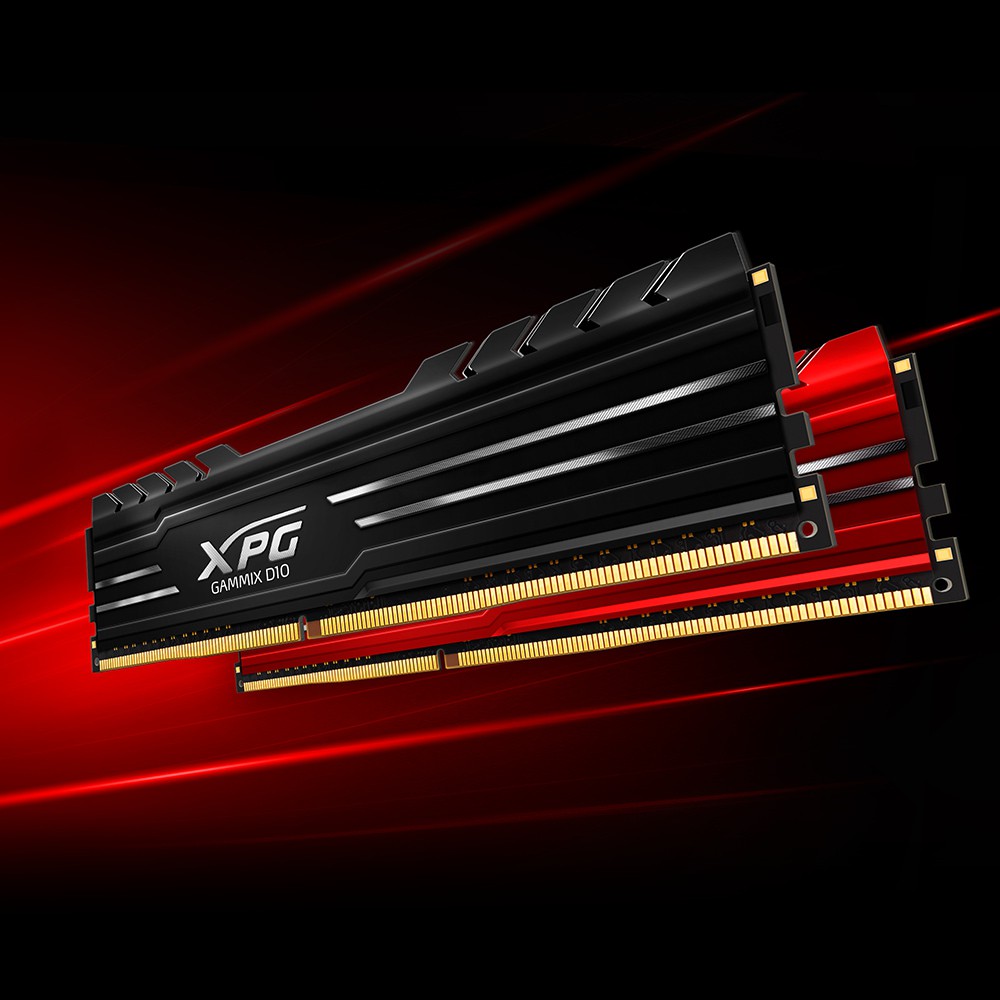 Ram Máy Tính RAM PC ADATA DDR4 XPG GAMMIX D10 16GB (2*8GB) bus 3000 / 3200Mhz  BLACK/RED