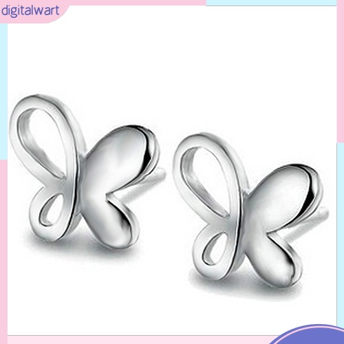 Cặp khuyên tai mạ bạc hình bướm thời trang cá tính sang trọng dành cho nữ