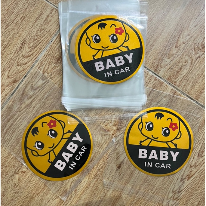 Decal Baby In Car Trang Trí Ô Tô Xe Hơi ngộ nghĩnh - decal dán trang trí ô tô BABY IN CAR