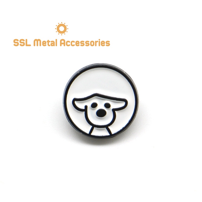 Nút áo nhỏ thời trang mới bằng kim loại hình chó con dễ thương dành cho áo vest, sơ mi, áo dạ CD-3416 12mm